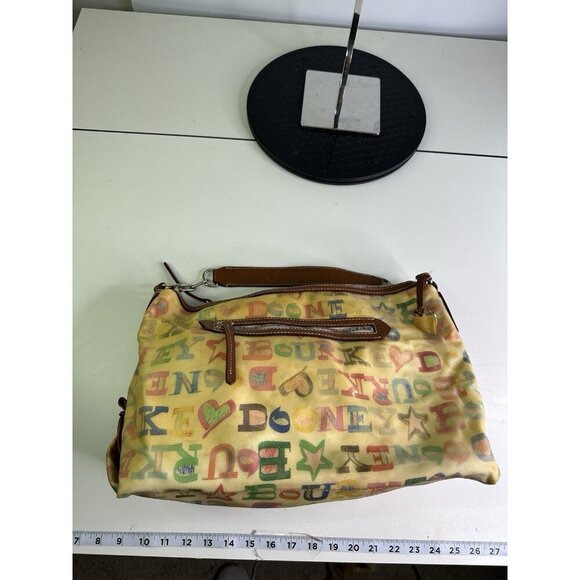 VTG Dooney & Bourke Colorful Alphabet Print Women's Bag (yellowed PVC) - Picture 8 of 13